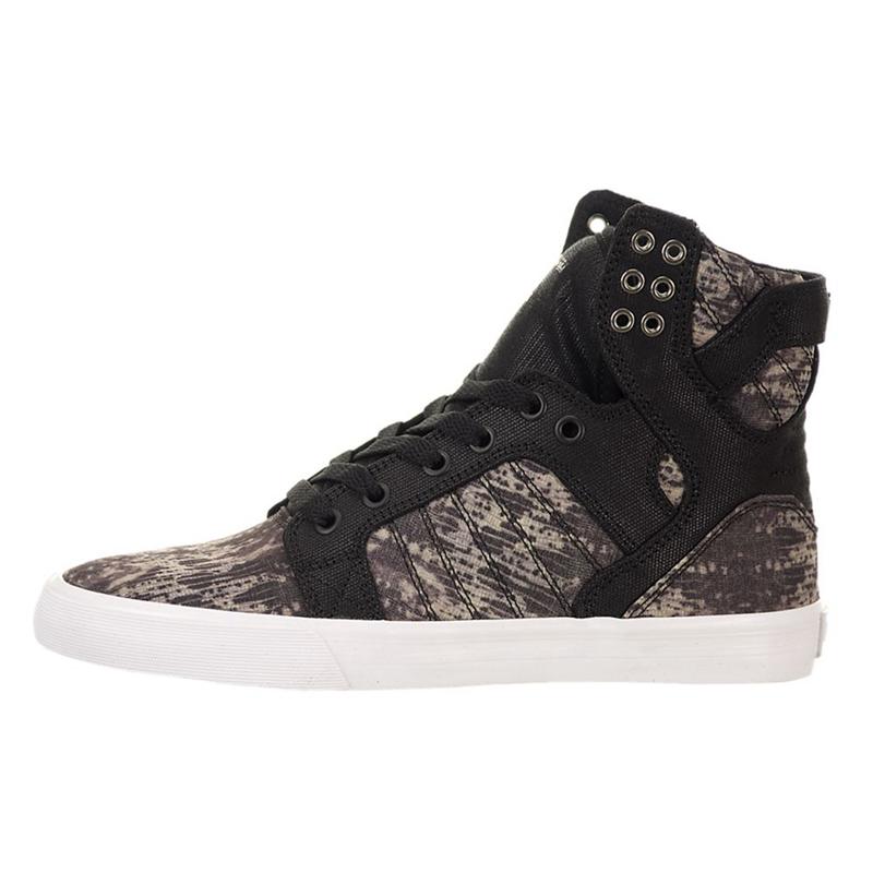 Buty Supra SKYTOP - Sneakersy Wysokie Damskie - Czarne Szare (JACD-34906)